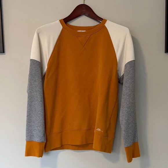 LL Bean Colorblock Crewneck Sweater - Rust/Gray/Cream - Picture 1 of 3